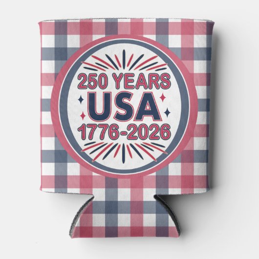 250 Years USA | 1776–2026 Semiquincentennial Blikjeskoeler (Voorkant)