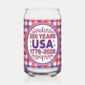 250 Years USA | 1776–2026 Semiquincentennial Blikvorm Glas (Achterkant)