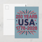 250 Years USA | 1776–2026 Semiquincentennial Briefkaart (Voorkant / Achterkant)