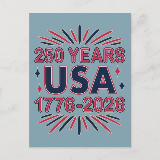 250 Years USA | 1776–2026 Semiquincentennial Briefkaart (Voorkant)