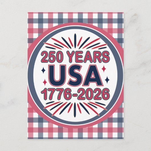 250 Years USA | 1776–2026 Semiquincentennial Briefkaart (Voorkant)