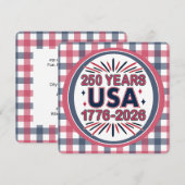 250 Years USA | 1776–2026 Semiquincentennial Kaart (Voorkant / Achterkant)