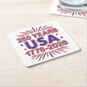 250 Years USA | 1776–2026 Semiquincentennial Kartonnen Onderzetters (Schuin)