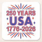 250 Years USA | 1776–2026 Semiquincentennial Kartonnen Onderzetters (Voorkant)