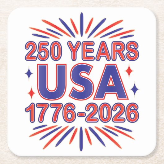250 Years USA | 1776–2026 Semiquincentennial Kartonnen Onderzetters (Voorkant)