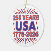 250 Years USA | 1776–2026 Semiquincentennial Keramisch Ornament (Links)