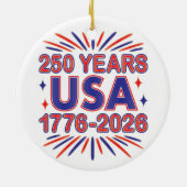 250 Years USA | 1776–2026 Semiquincentennial Keramisch Ornament (Achterkant)