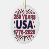 250 Years USA | 1776–2026 Semiquincentennial Keramisch Ornament (Rechts)