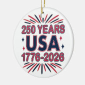 250 Years USA | 1776–2026 Semiquincentennial Keramisch Ornament (Links)