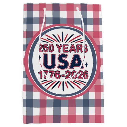 250 Years USA | 1776–2026 Semiquincentennial Medium Cadeauzakje (Voorkant)