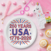 250 Years USA | 1776–2026 Semiquincentennial Papieren Bordje (Feest)