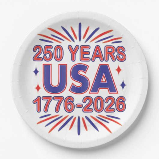 250 Years USA | 1776–2026 Semiquincentennial Papieren Bordje (Voorkant)