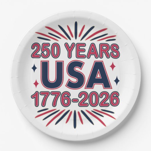 250 Years USA | 1776–2026 Semiquincentennial Papieren Bordje (Voorkant)