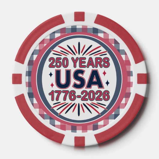 250 Years USA | 1776–2026 Semiquincentennial Poker Chips (Voorkant)