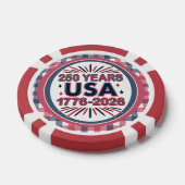 250 Years USA | 1776–2026 Semiquincentennial Poker Chips (Enkel)