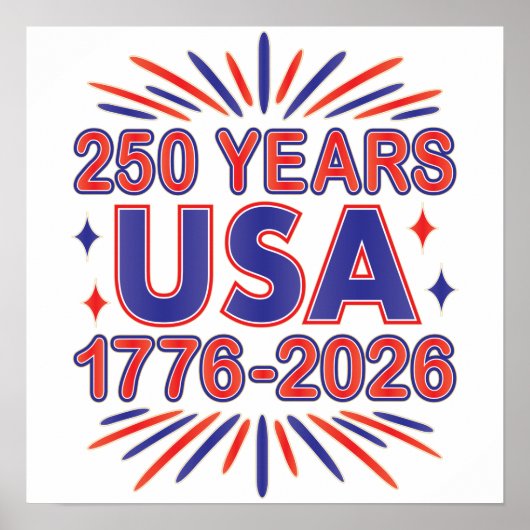 250 Years USA | 1776–2026 Semiquincentennial Poster (Voorkant)
