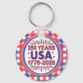 250 Years USA | 1776–2026 Semiquincentennial Sleutelhanger (Voorkant)