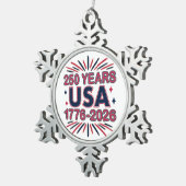 250 Years USA | 1776–2026 Semiquincentennial Tin Sneeuwvlok Ornament (Rechts)