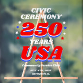 250 Years USA Civic Ceremony Acryl Bord (Neutraal)