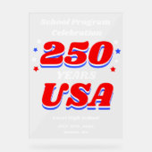 250 Years USA Educational Program Welcome Acryl Bord (Voorkant)