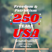 250 Years USA Freedom & Patriotism Acryl Bord (Neutraal)