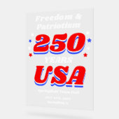 250 Years USA Freedom & Patriotism Acryl Bord (Hoek)