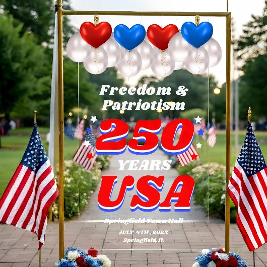 250 Years USA Freedom & Patriotism Acryl Bord