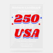 250 Years USA Historic Landmark Celebration Acryl Bord (Voorkant)