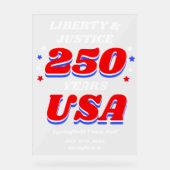250 Years USA Liberty & Justice Celebration Acryl Bord (Voorkant)