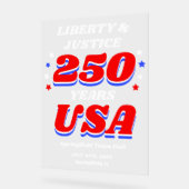 250 Years USA Liberty & Justice Celebration Acryl Bord (Hoek)