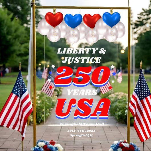 250 Years USA Liberty & Justice Celebration Acryl Bord