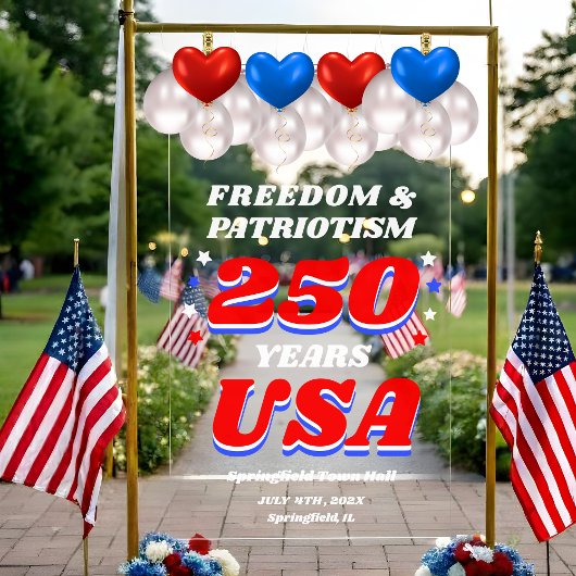 250 Years USA Patriotic Ceremony Acryl Bord
