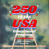 250 Years USA Patriotic School Assembly Welcome Acryl Bord (Neutraal)