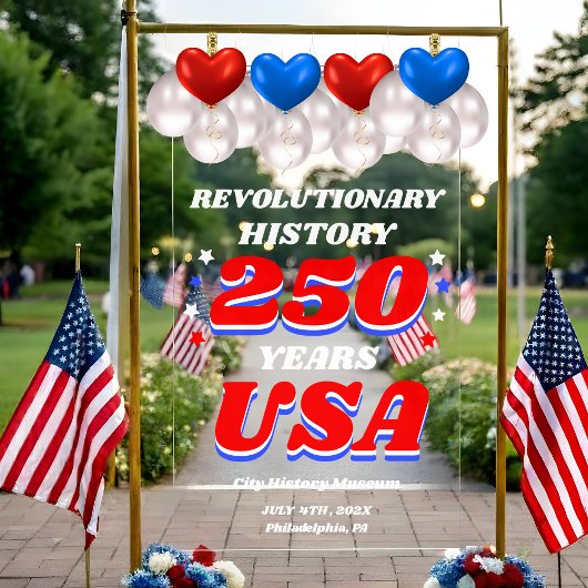 250 Years USA Revolutionary History Acryl Bord