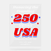 250 Years USA Revolutionary War Tribute Acryl Bord (Voorkant)