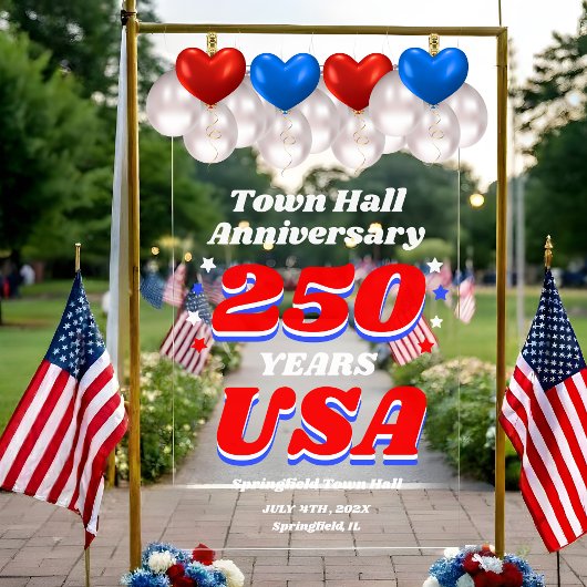 250 Years USA Town Hall Anniversary Acryl Bord