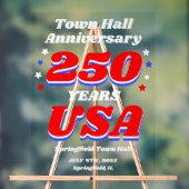 250 Years USA Town Hall Anniversary Acryl Bord (Neutraal)