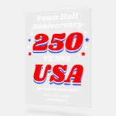 250 Years USA Town Hall Anniversary Acryl Bord (Hoek)