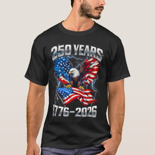 250e 4 juli 250 jaar Amerikaanse viering T-shirt (Voorkant)