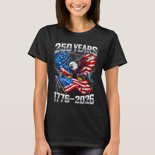 250e 4 juli 250 jaar Amerikaanse viering T-shirt (Voorkant)