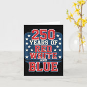 250e 4 juli - 250 jaar rood wit blauw kaart (Gele Bloem)