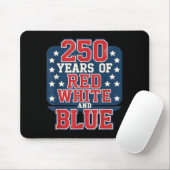 250e 4 juli - 250 jaar rood wit blauw muismat (Met muis)