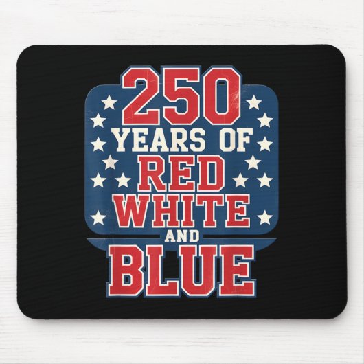 250e 4 juli - 250 jaar rood wit blauw muismat (Voorkant)