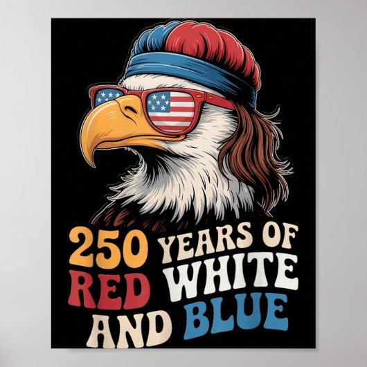 250e 4 juli - 250 jaar rood wit blauw poster (Voorkant)