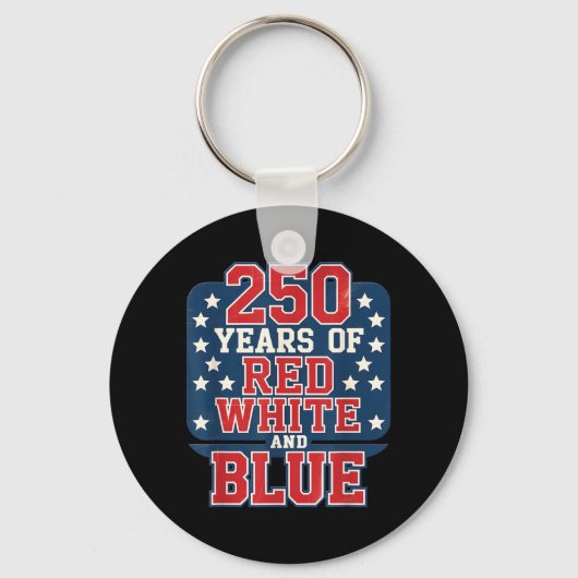 250e 4 juli - 250 jaar rood wit blauw sleutelhanger (Voorkant)