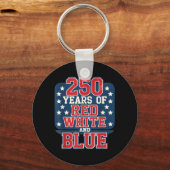 250e 4 juli - 250 jaar rood wit blauw sleutelhanger (Voorkant)