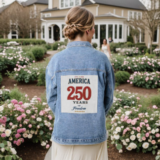 250e Amerika Liberté 1776 Vrijheid Vieren Jubileum Denim Jacket