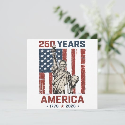 250e Amerika Liberty Standbeeld Obama Patriottisch (Staand voorkant)