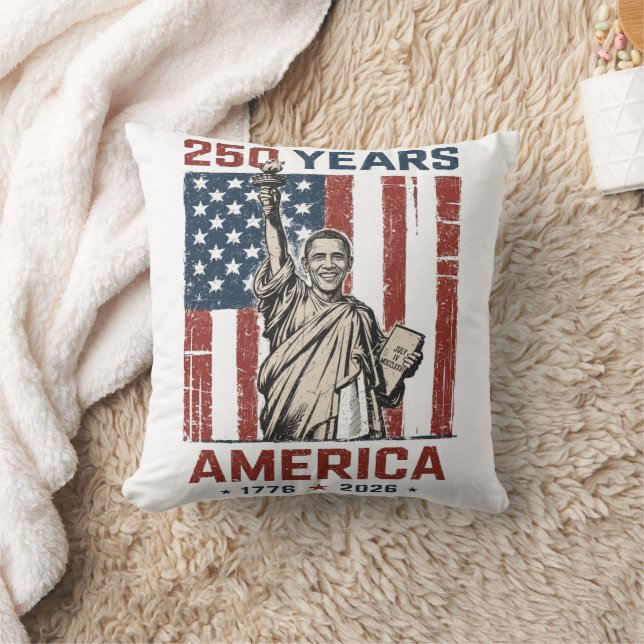 250e Amerika Liberty Standbeeld Obama Patriottisch Kussen (Deken)