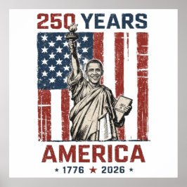 250e Amerika Liberty Standbeeld Obama Patriottisch Poster